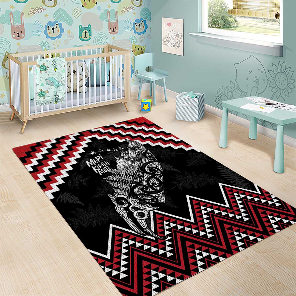 New Zealand Christmas Taniko Poutama Area Rug Mountainscape Maori Fern - Aussie Hoodie