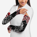 New Zealand Christmas Taniko Poutama Arm Sleeves Mountainscape Maori Fern - Aussie Hoodie