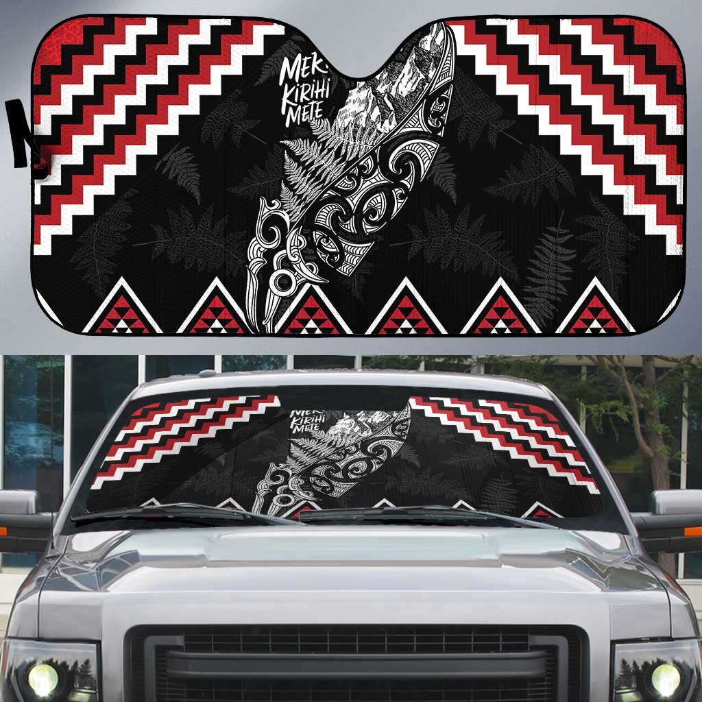 New Zealand Christmas Taniko Poutama Auto Sun Shade Mountainscape Maori Fern - Aussie Hoodie