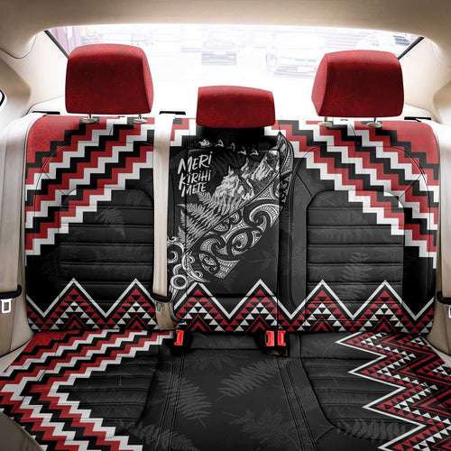 New Zealand Christmas Taniko Poutama Back Car Seat Cover Mountainscape Maori Fern - Aussie Hoodie