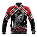 New Zealand Christmas Taniko Poutama Baseball Jacket Mountainscape Maori Fern - Aussie Hoodie