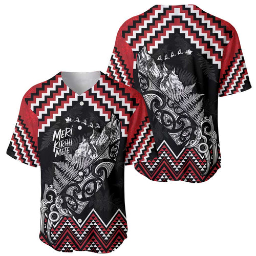 New Zealand Christmas Taniko Poutama Baseball Jersey Mountainscape Maori Fern - Aussie Hoodie