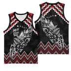 New Zealand Christmas Taniko Poutama Basketball Jersey Mountainscape Maori Fern - Aussie Hoodie