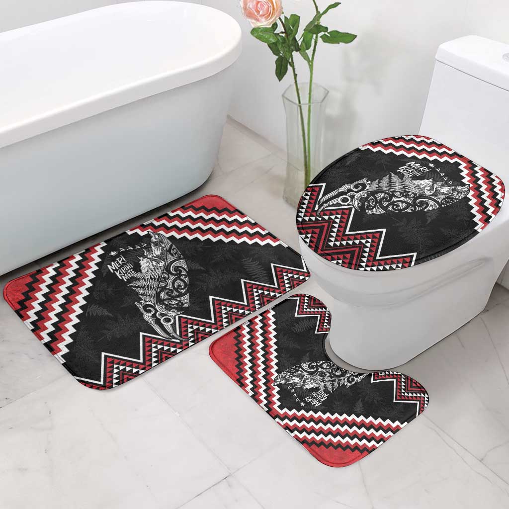 New Zealand Christmas Taniko Poutama Bathroom Set Mountainscape Maori Fern - Aussie Hoodie