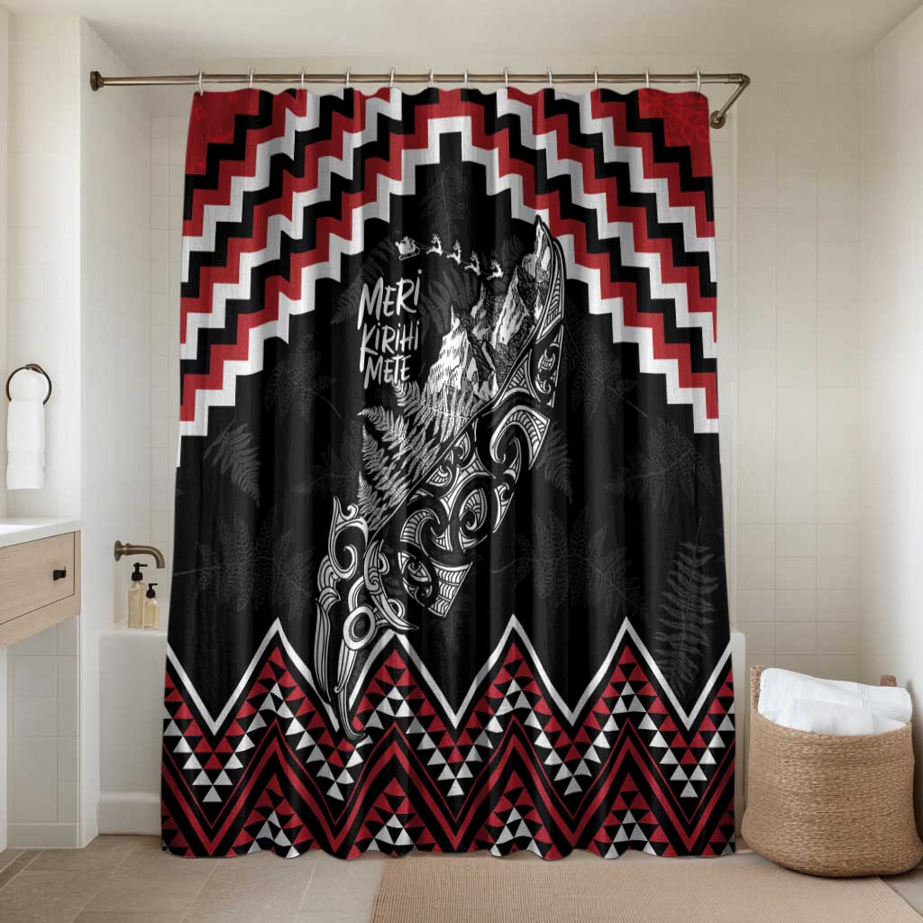New Zealand Christmas Taniko Poutama Bathroom Set Mountainscape Maori Fern - Aussie Hoodie