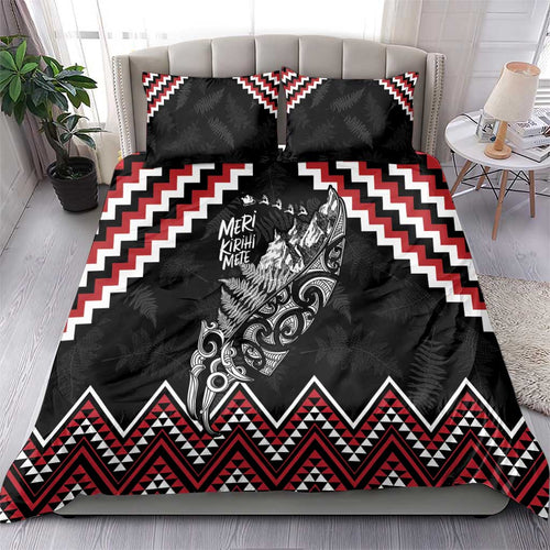 New Zealand Christmas Taniko Poutama Bedding Set Mountainscape Maori Fern - Aussie Hoodie