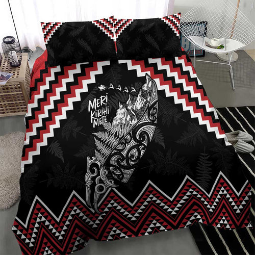 New Zealand Christmas Taniko Poutama Bedding Set Mountainscape Maori Fern - Aussie Hoodie