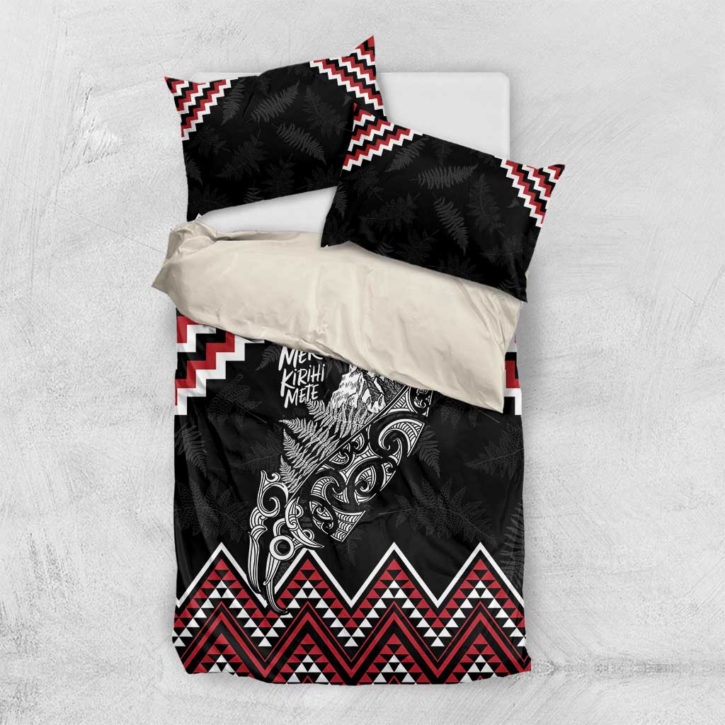 New Zealand Christmas Taniko Poutama Bedding Set Mountainscape Maori Fern - Aussie Hoodie