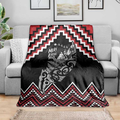 New Zealand Christmas Taniko Poutama Blanket Mountainscape Maori Fern - Aussie Hoodie