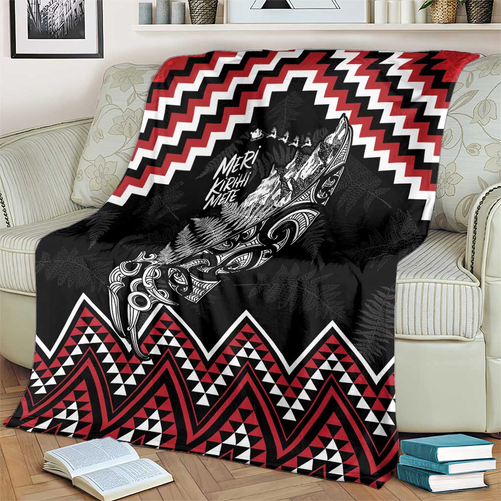 New Zealand Christmas Taniko Poutama Blanket Mountainscape Maori Fern - Aussie Hoodie
