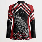New Zealand Christmas Taniko Poutama Blazer Mountainscape Maori Fern - Aussie Hoodie