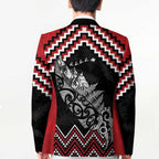 New Zealand Christmas Taniko Poutama Blazer Mountainscape Maori Fern - Aussie Hoodie