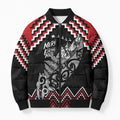New Zealand Christmas Taniko Poutama Bomber Puffer Jacket Mountainscape Maori Fern - Aussie Hoodie