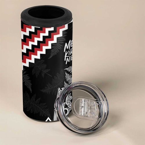 New Zealand Christmas Taniko Poutama 4 in 1 Can Cooler Tumbler Mountainscape Maori Fern - Aussie Hoodie