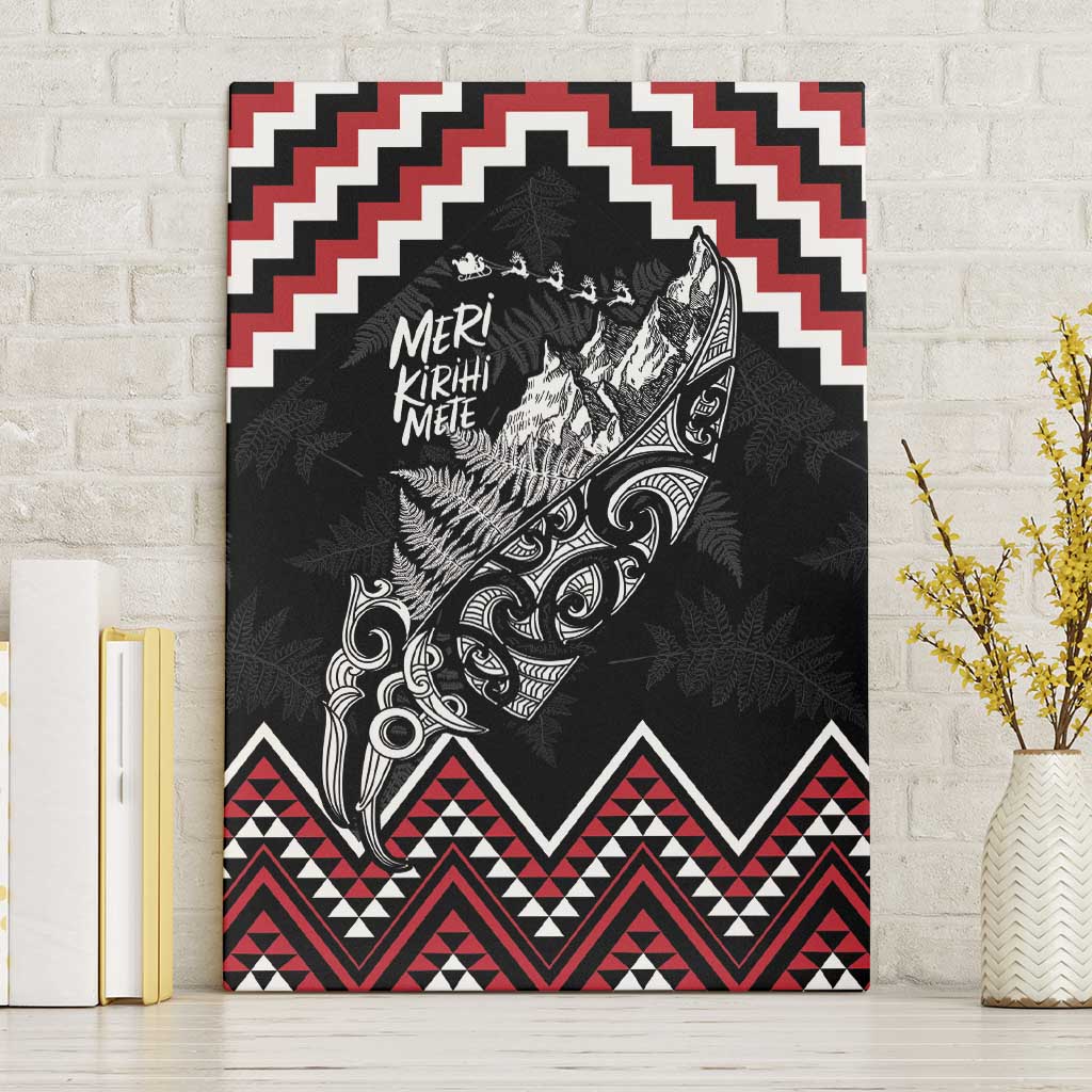 New Zealand Christmas Taniko Poutama Canvas Wall Art Mountainscape Maori Fern - Aussie Hoodie