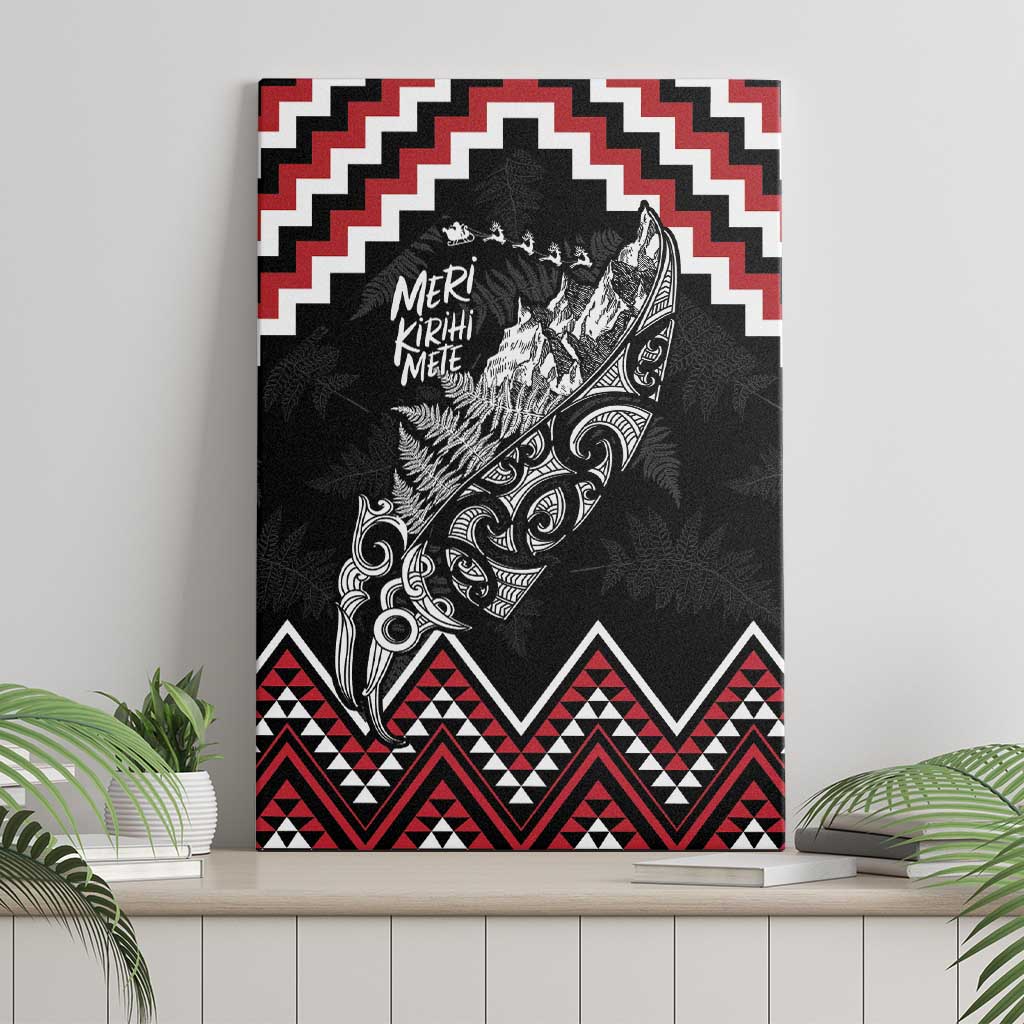 New Zealand Christmas Taniko Poutama Canvas Wall Art Mountainscape Maori Fern - Aussie Hoodie