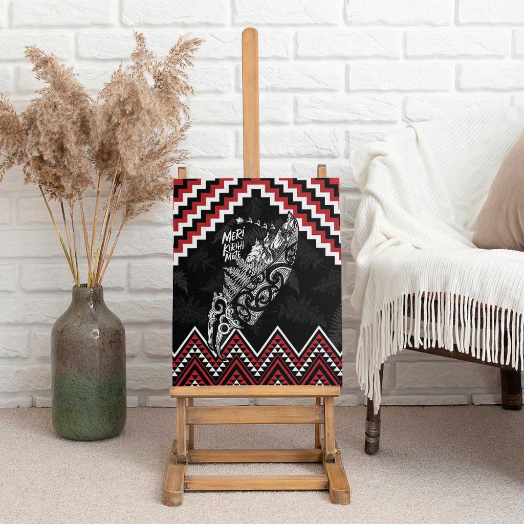 New Zealand Christmas Taniko Poutama Canvas Wall Art Mountainscape Maori Fern - Aussie Hoodie