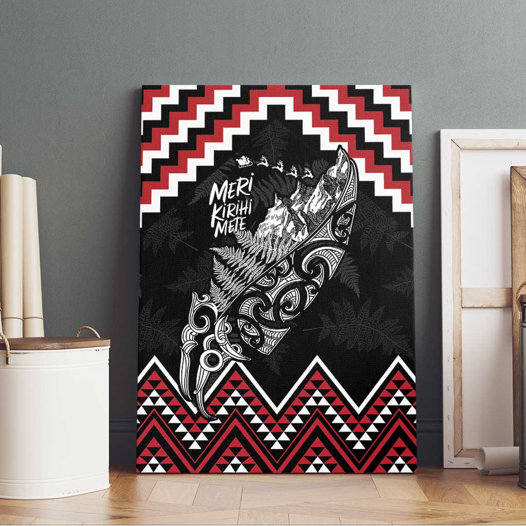 New Zealand Christmas Taniko Poutama Canvas Wall Art Mountainscape Maori Fern - Aussie Hoodie
