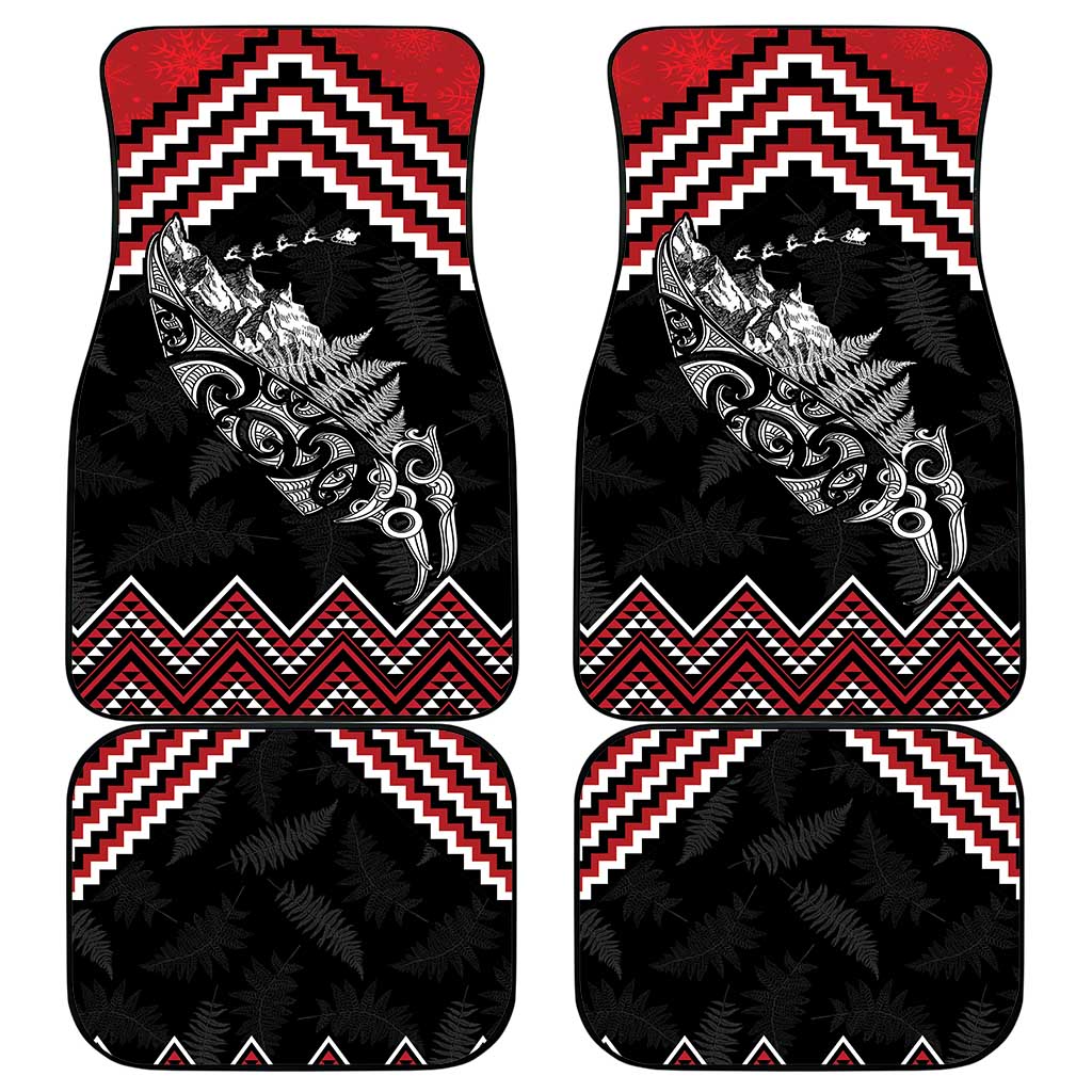 New Zealand Christmas Taniko Poutama Car Mats Mountainscape Maori Fern - Aussie Hoodie