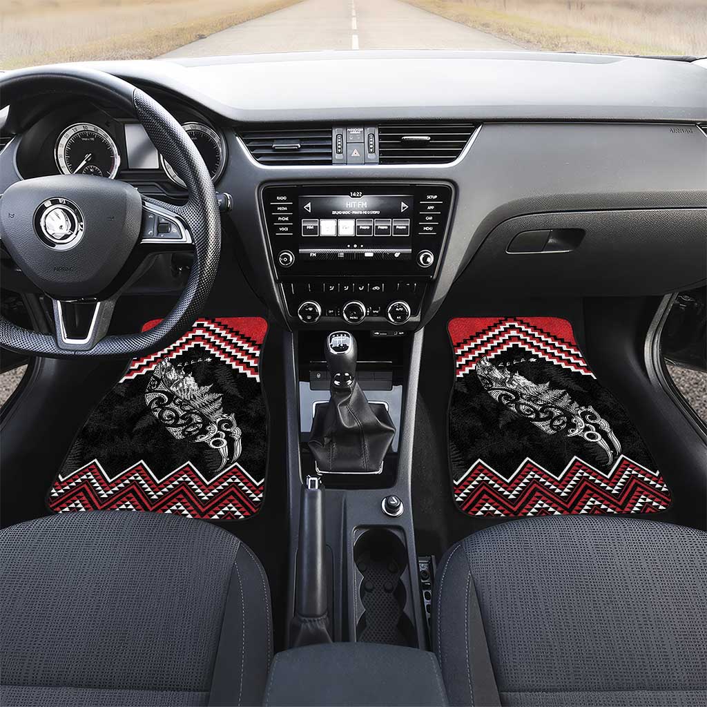 New Zealand Christmas Taniko Poutama Car Mats Mountainscape Maori Fern - Aussie Hoodie
