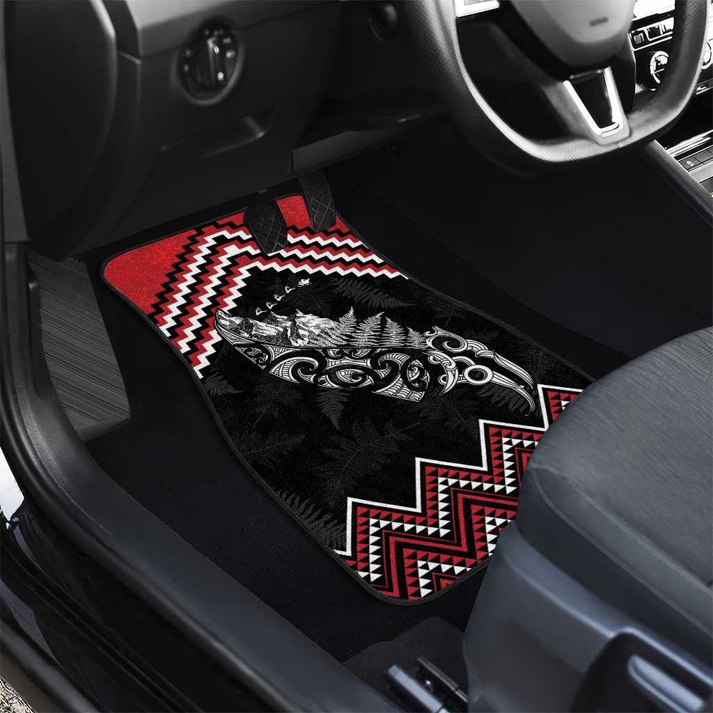 New Zealand Christmas Taniko Poutama Car Mats Mountainscape Maori Fern - Aussie Hoodie