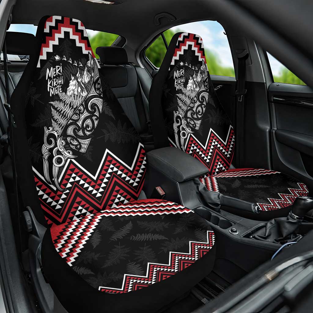 New Zealand Christmas Taniko Poutama Car Seat Cover Mountainscape Maori Fern - Aussie Hoodie