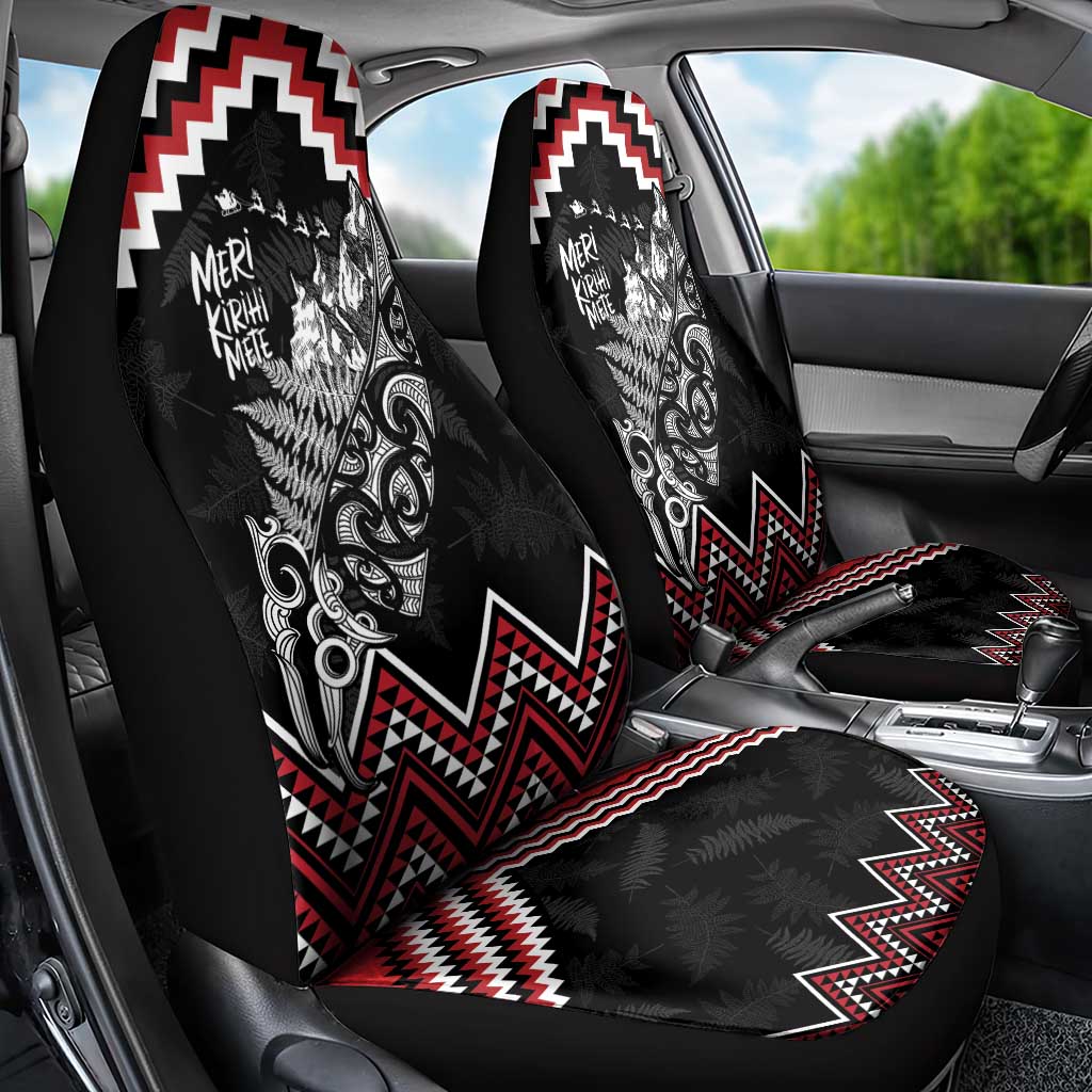 New Zealand Christmas Taniko Poutama Car Seat Cover Mountainscape Maori Fern - Aussie Hoodie
