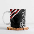 New Zealand Christmas Taniko Poutama Ceramic Mug Mountainscape Maori Fern - Aussie Hoodie