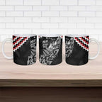 New Zealand Christmas Taniko Poutama Ceramic Mug Mountainscape Maori Fern - Aussie Hoodie