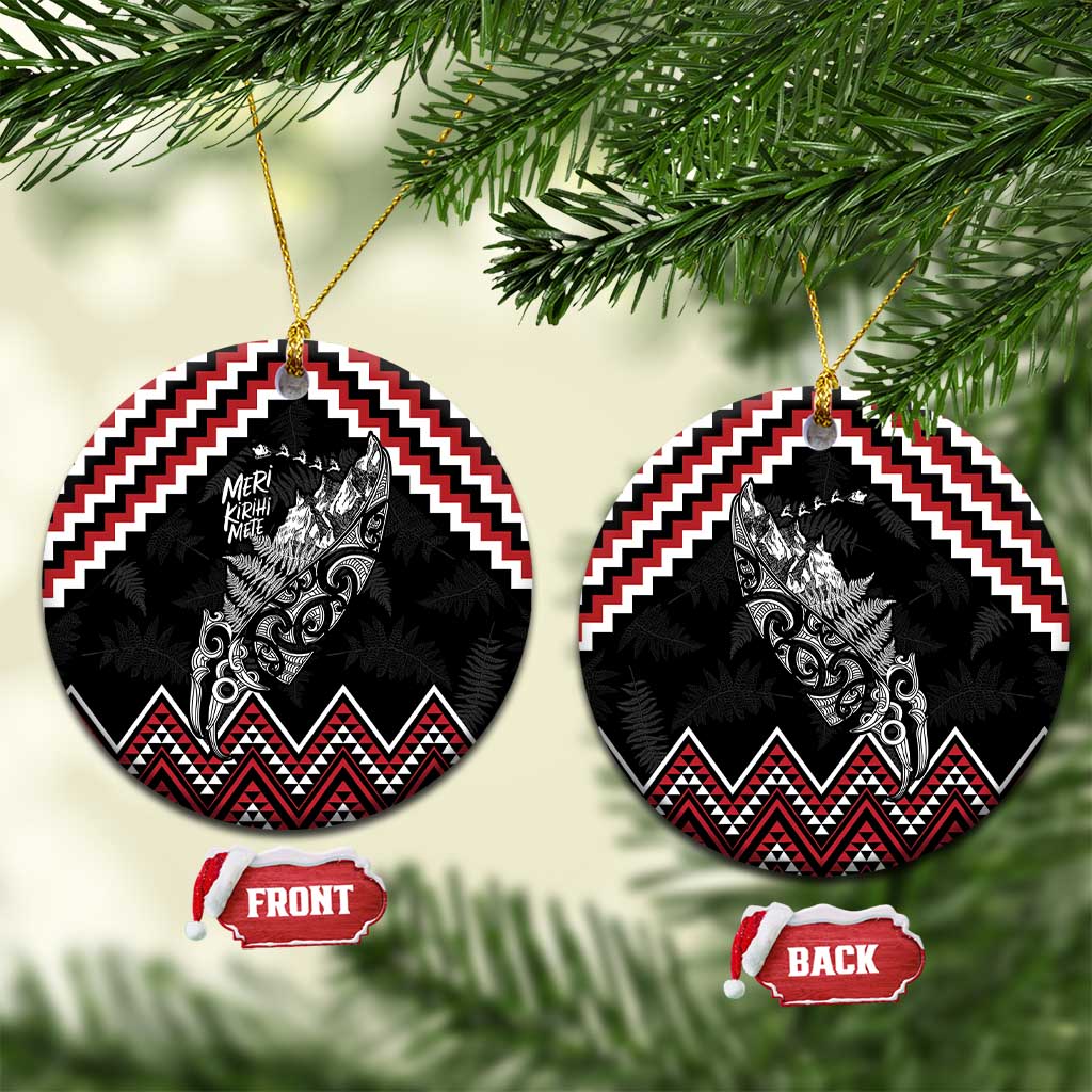 New Zealand Christmas Taniko Poutama Ceramic Ornament Mountainscape Maori Fern - Aussie Hoodie
