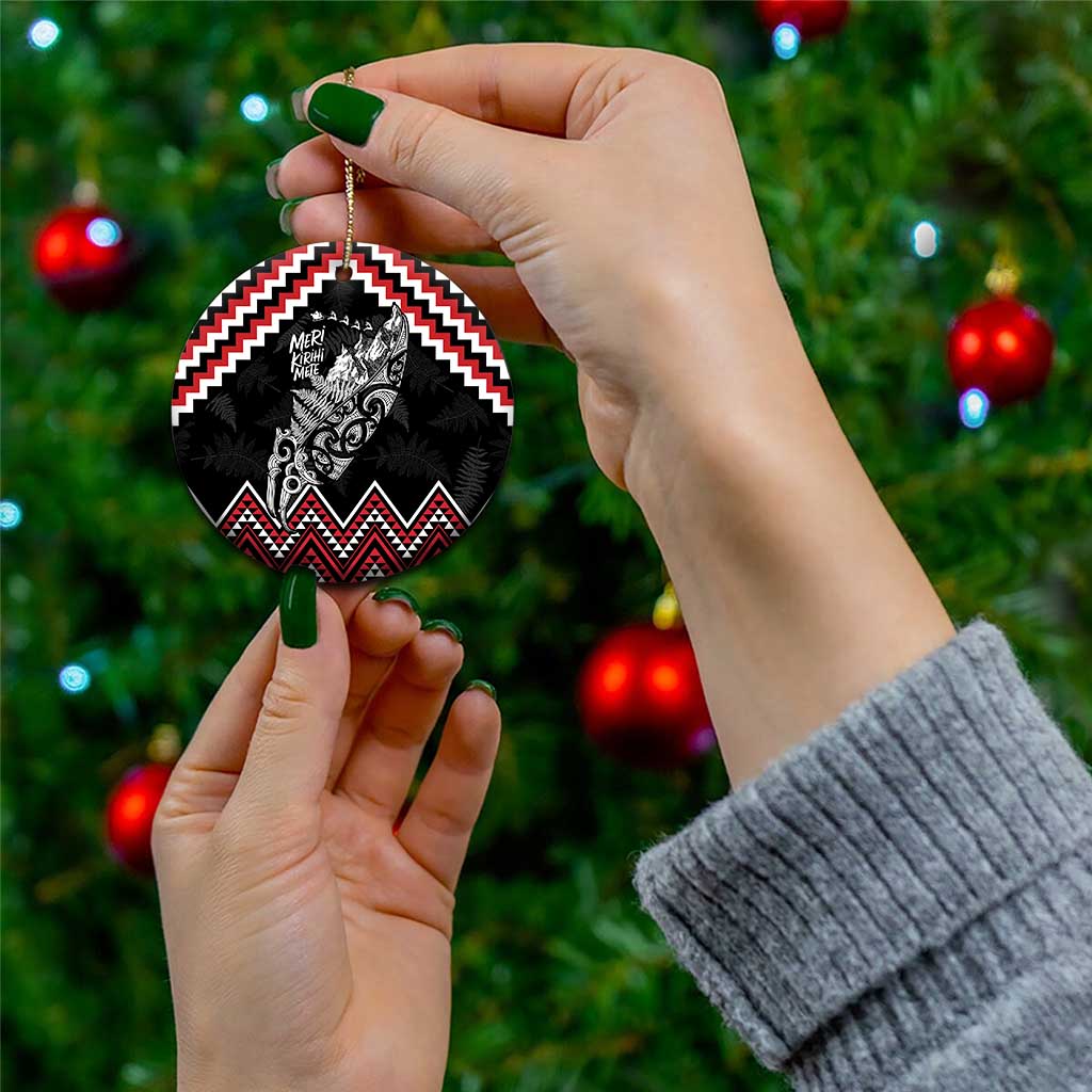 New Zealand Christmas Taniko Poutama Ceramic Ornament Mountainscape Maori Fern - Aussie Hoodie