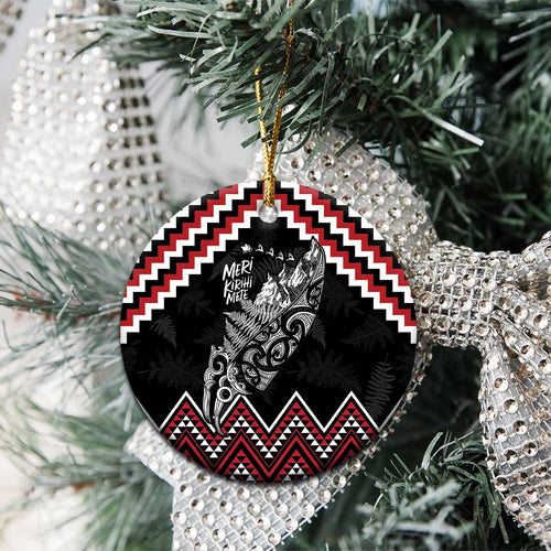 New Zealand Christmas Taniko Poutama Ceramic Ornament Mountainscape Maori Fern - Aussie Hoodie