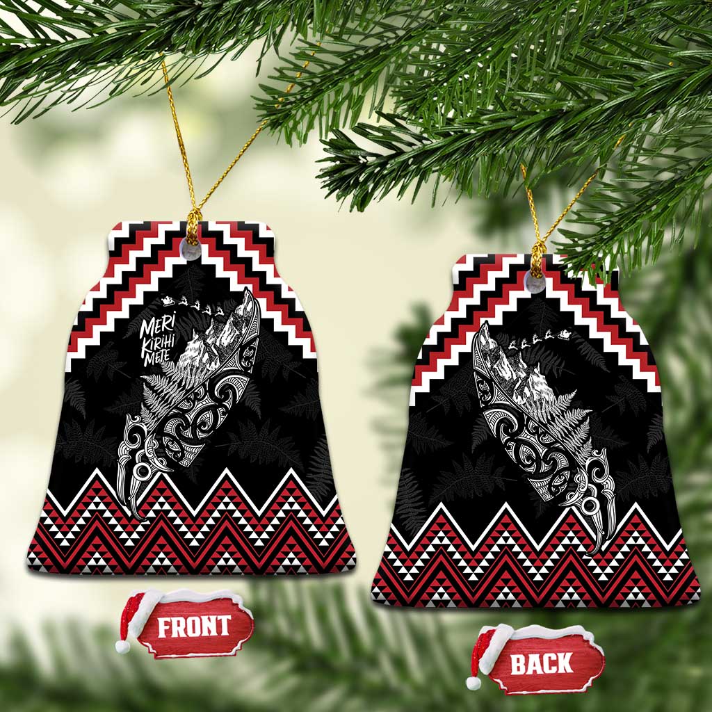 New Zealand Christmas Taniko Poutama Ceramic Ornament Mountainscape Maori Fern - Aussie Hoodie