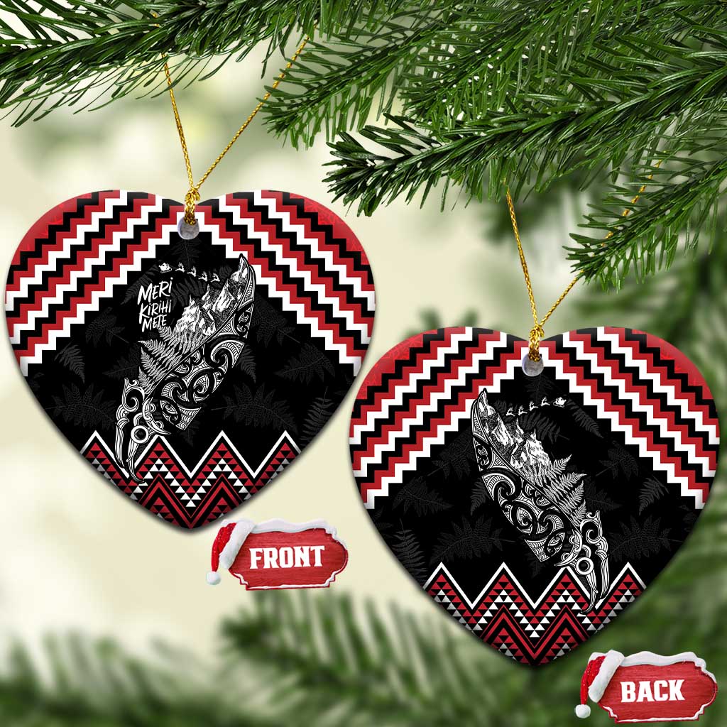 New Zealand Christmas Taniko Poutama Ceramic Ornament Mountainscape Maori Fern - Aussie Hoodie