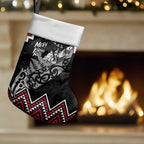 New Zealand Christmas Taniko Poutama Christmas Stocking Mountainscape Maori Fern - Aussie Hoodie