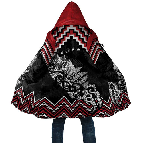 New Zealand Christmas Taniko Poutama Cloak Mountainscape Maori Fern - Aussie Hoodie