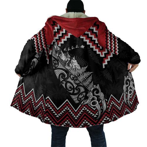 New Zealand Christmas Taniko Poutama Cloak Mountainscape Maori Fern - Aussie Hoodie