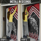 New Zealand Christmas Taniko Poutama Door Cover Mountainscape Maori Fern - Aussie Hoodie
