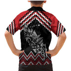 New Zealand Christmas Taniko Poutama Family Matching Mermaid Dress and Hawaiian Shirt Mountainscape Maori Fern - Aussie Hoodie