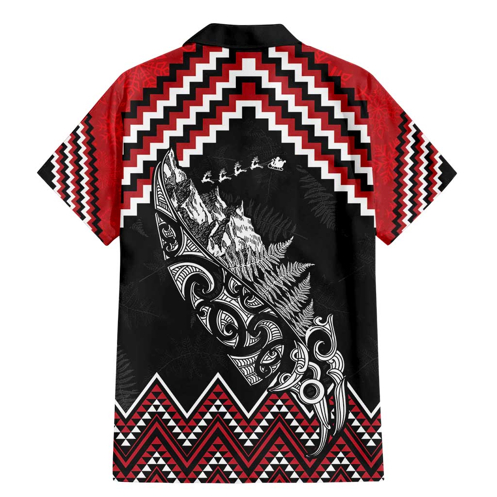 New Zealand Christmas Taniko Poutama Family Matching Mermaid Dress and Hawaiian Shirt Mountainscape Maori Fern - Aussie Hoodie