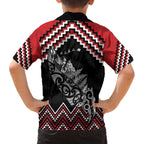 New Zealand Christmas Taniko Poutama Family Matching Off The Shoulder Long Sleeve Dress and Hawaiian Shirt Mountainscape Maori Fern - Aussie Hoodie