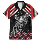 New Zealand Christmas Taniko Poutama Family Matching Off The Shoulder Long Sleeve Dress and Hawaiian Shirt Mountainscape Maori Fern - Aussie Hoodie