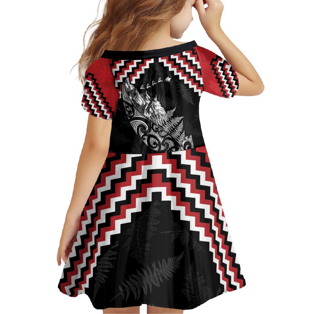 New Zealand Christmas Taniko Poutama Family Matching Off Shoulder Maxi Dress and Hawaiian Shirt Mountainscape Maori Fern - Aussie Hoodie
