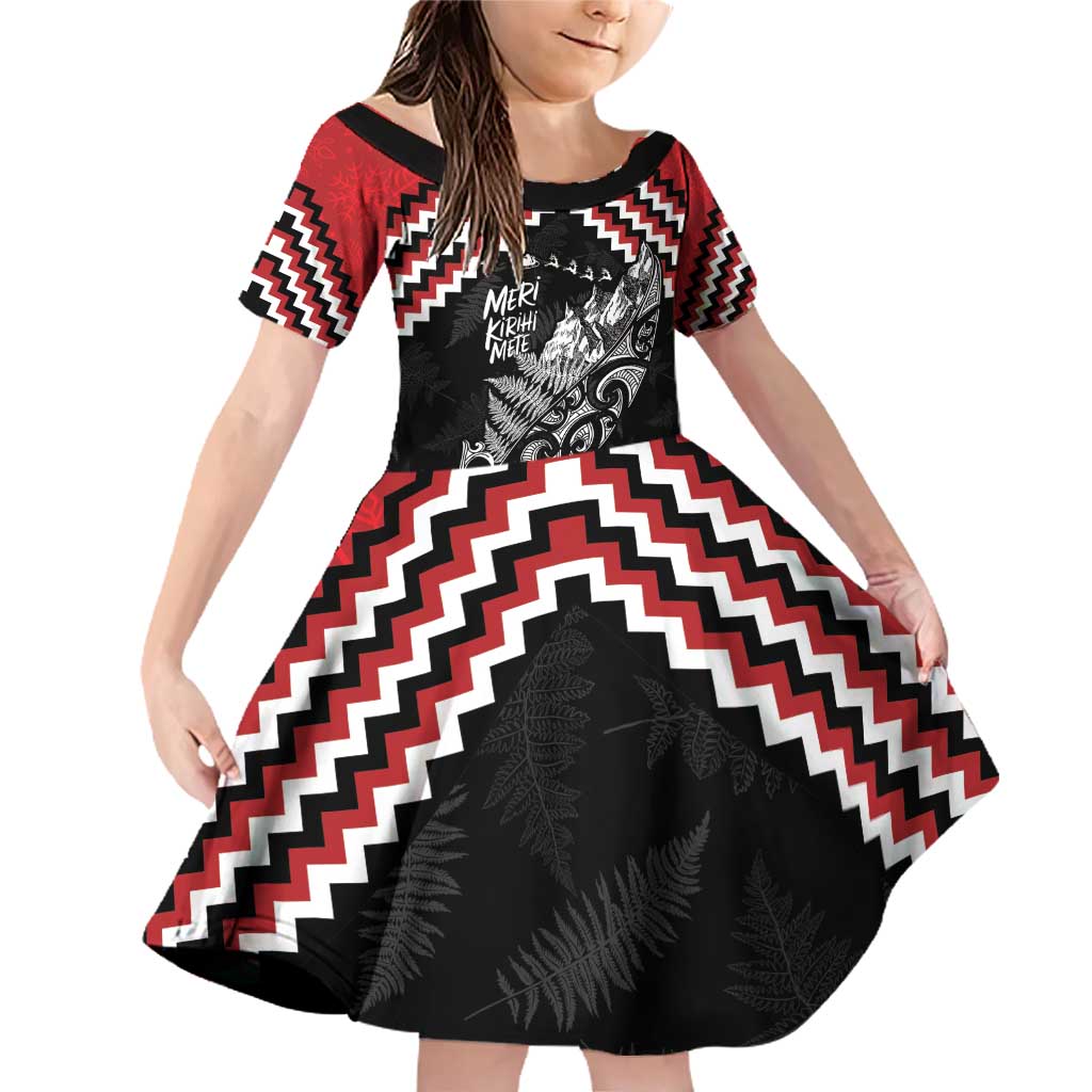 New Zealand Christmas Taniko Poutama Family Matching Off Shoulder Short Dress and Hawaiian Shirt Mountainscape Maori Fern - Aussie Hoodie