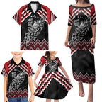 New Zealand Christmas Taniko Poutama Family Matching Puletasi and Hawaiian Shirt Mountainscape Maori Fern - Aussie Hoodie