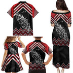 New Zealand Christmas Taniko Poutama Family Matching Puletasi and Hawaiian Shirt Mountainscape Maori Fern - Aussie Hoodie