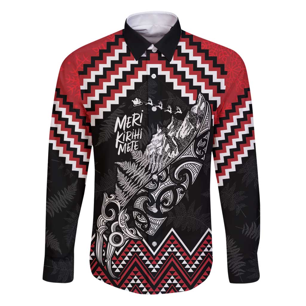 New Zealand Christmas Taniko Poutama Family Matching Puletasi and Hawaiian Shirt Mountainscape Maori Fern - Aussie Hoodie