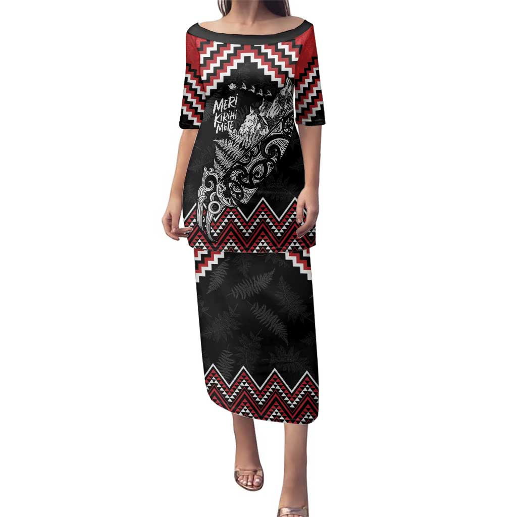 New Zealand Christmas Taniko Poutama Family Matching Puletasi and Hawaiian Shirt Mountainscape Maori Fern - Aussie Hoodie