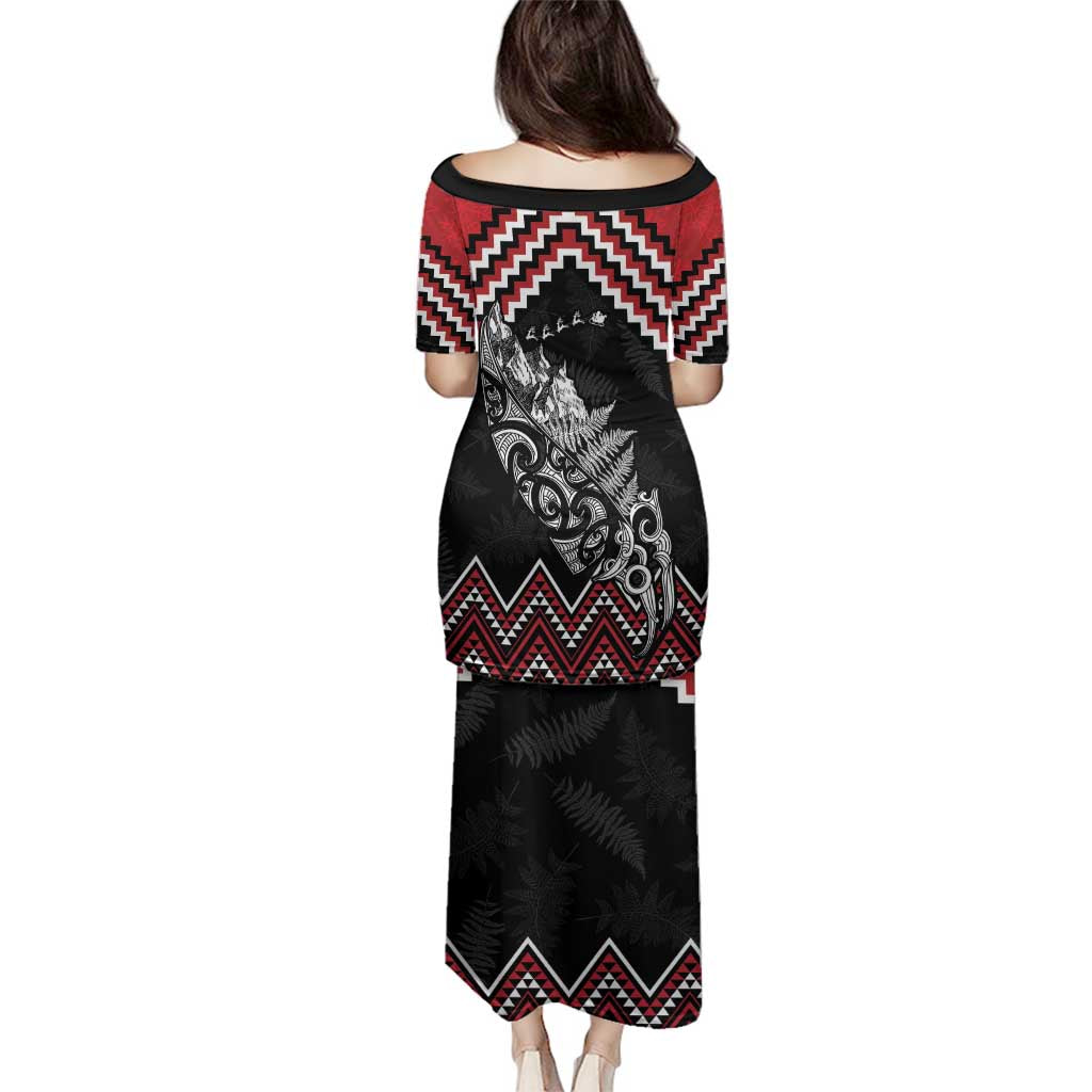 New Zealand Christmas Taniko Poutama Family Matching Puletasi and Hawaiian Shirt Mountainscape Maori Fern - Aussie Hoodie