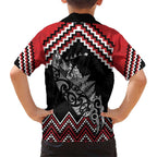 New Zealand Christmas Taniko Poutama Family Matching Short Sleeve Bodycon Dress and Hawaiian Shirt Mountainscape Maori Fern - Aussie Hoodie